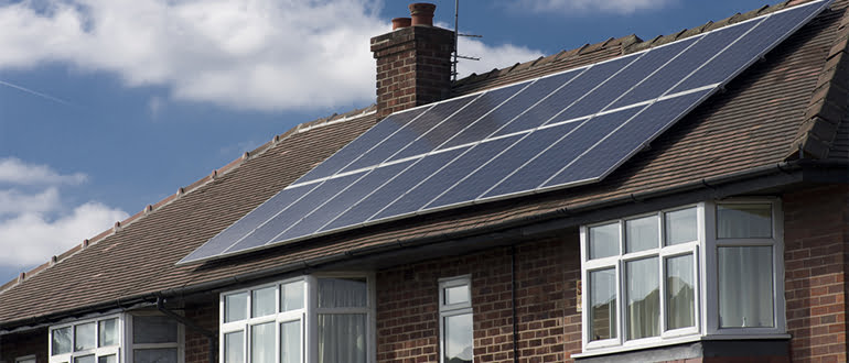 UK home using solar panels