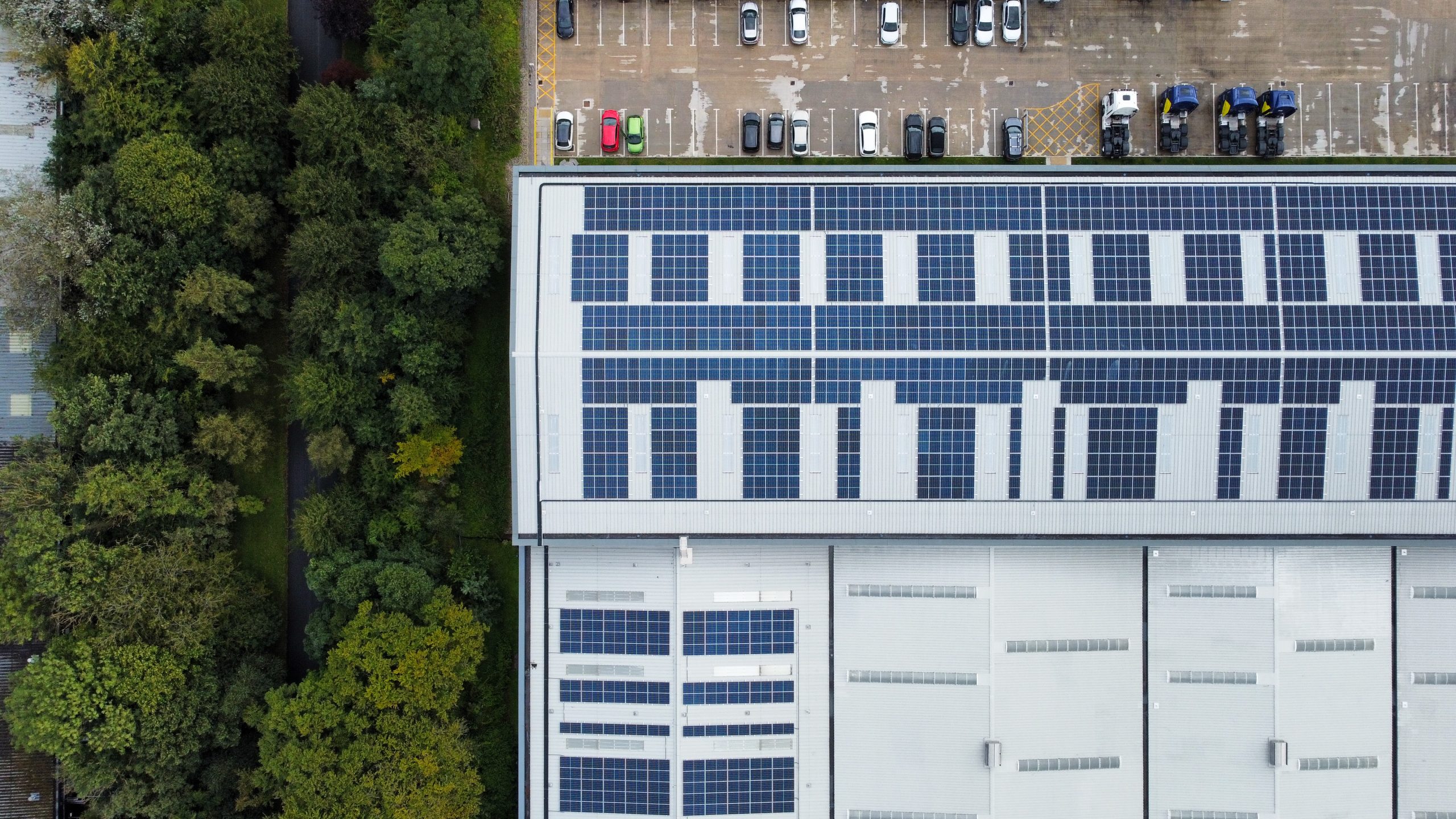 Aerial view of Board24 solar panel installation