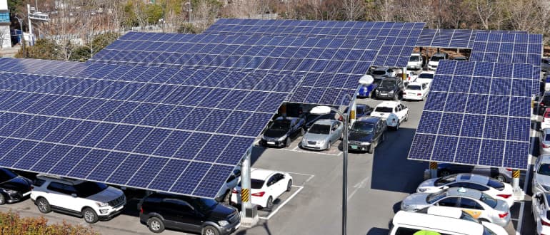 solar panels in carpark